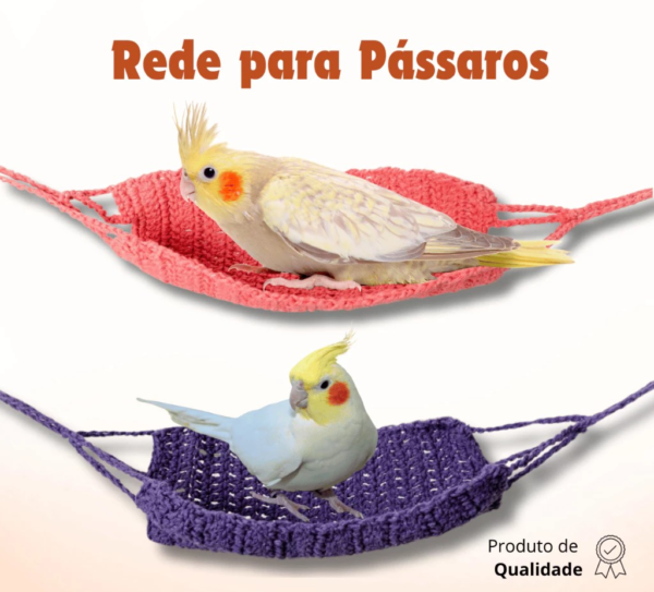 Rede para Pássaros Redinha Artesanal Crochê Calopsita Agapornis Ringneck Papagaio Periquito